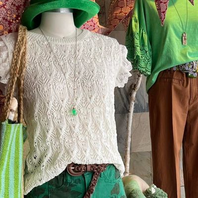 Wing Sleeve Knit Sweater Top