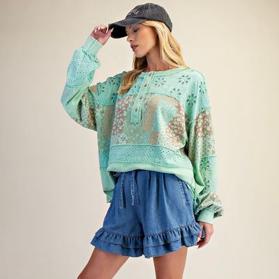 Print Mix Button Front Top