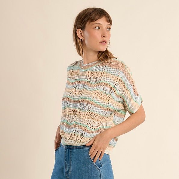 Wavy Stripe Knit Sweater