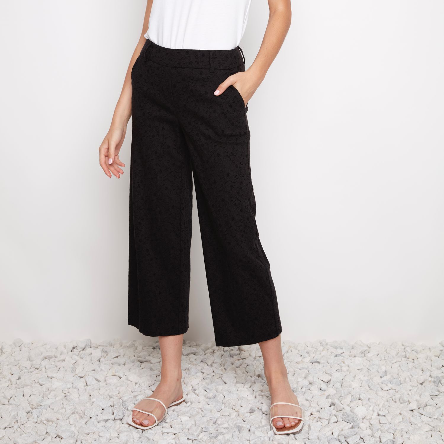 🇨🇦 Textured Wide Leg Capri Pant