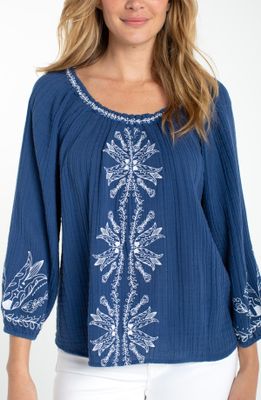 Woven Embroidered Top
