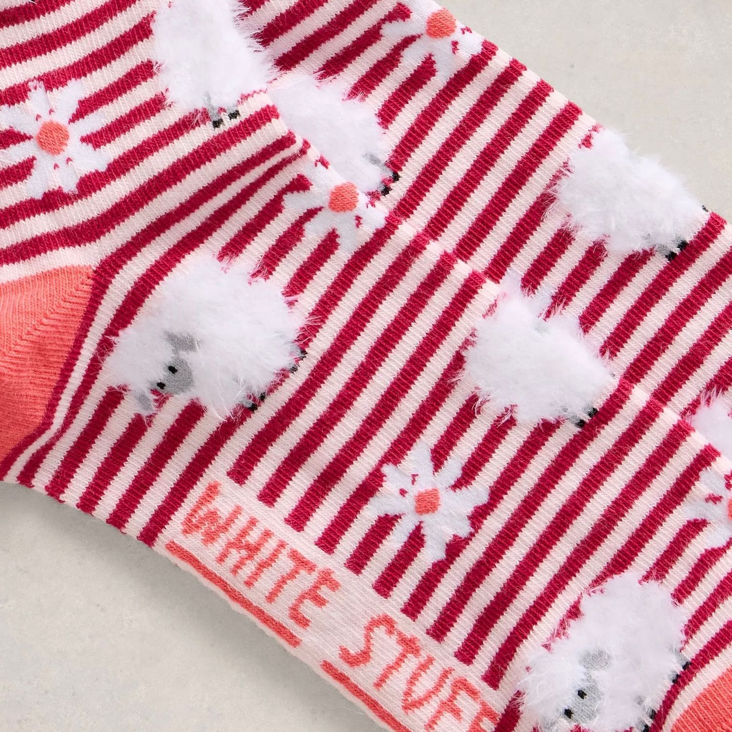 Fluffy Sheep Stripe Ankle Sock