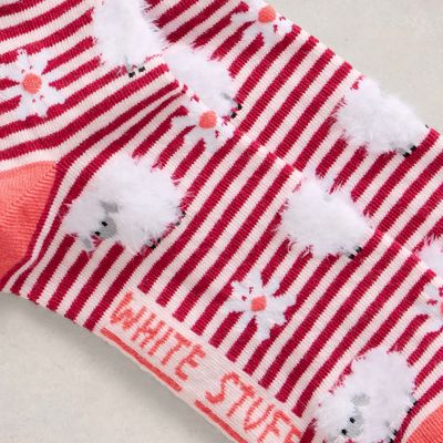 Fluffy Sheep Stripe Ankle Sock