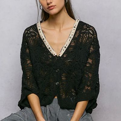 Crochet Floral Cardigan
