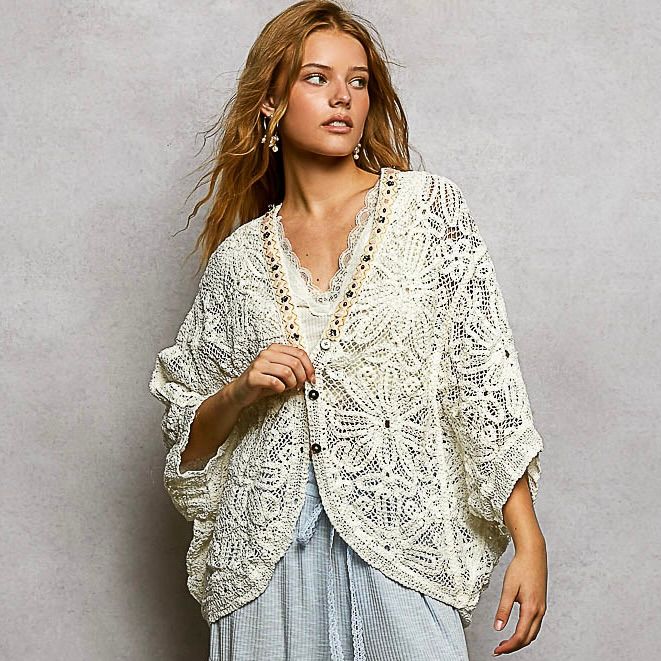 Crochet Floral Cardigan