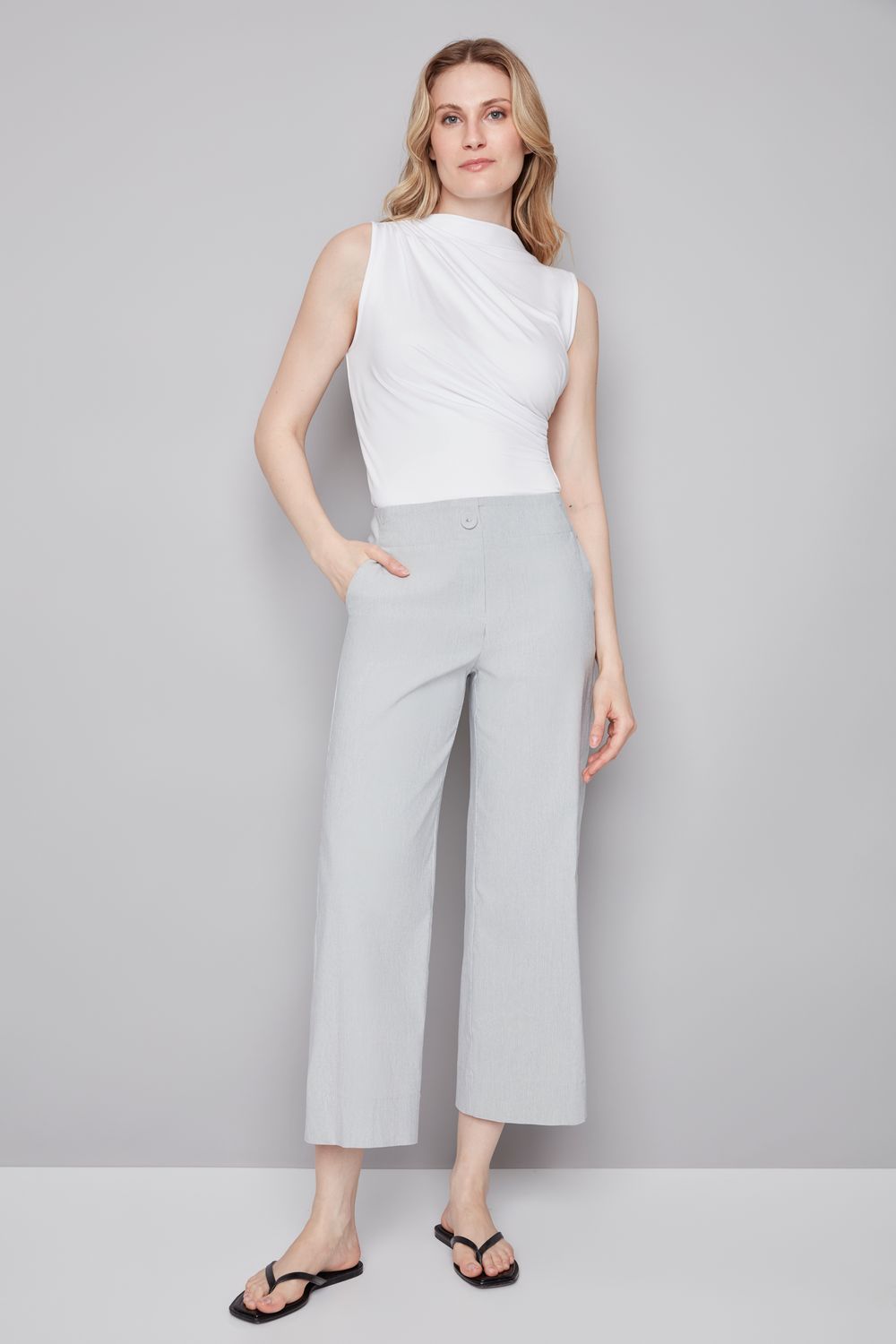 🇨🇦 Elizabeth Striped Wide Leg Crop Pant