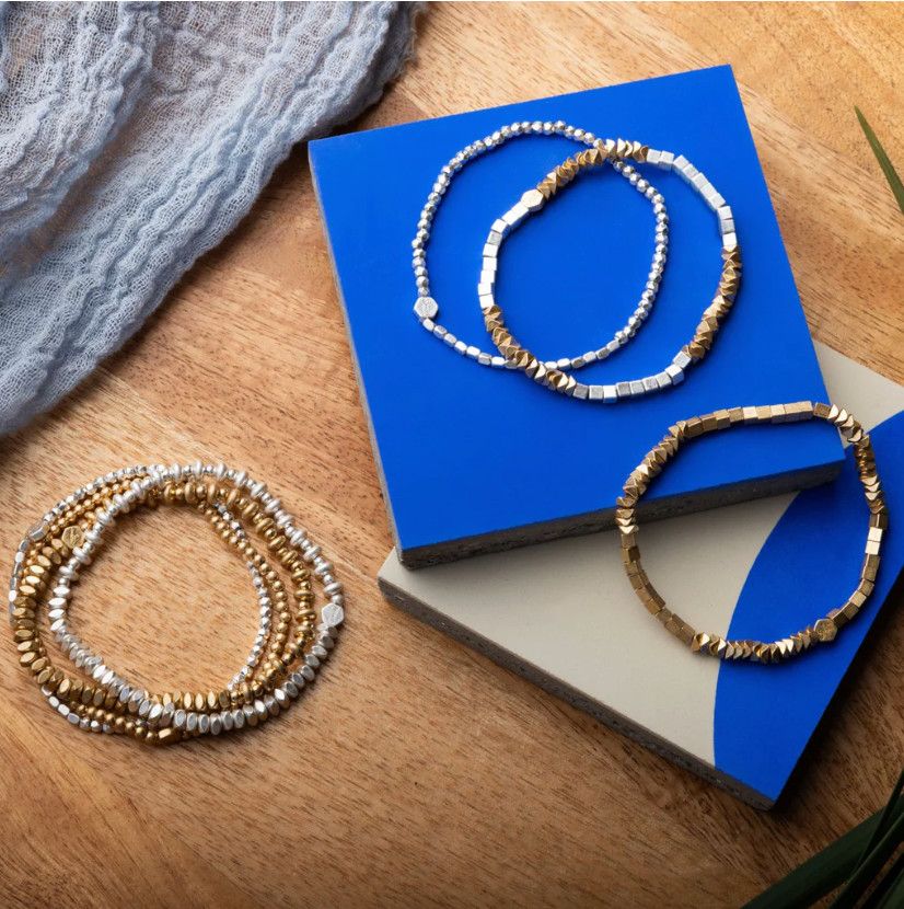 Mini Geometric Metal Stacking Bracelet (2 colours)