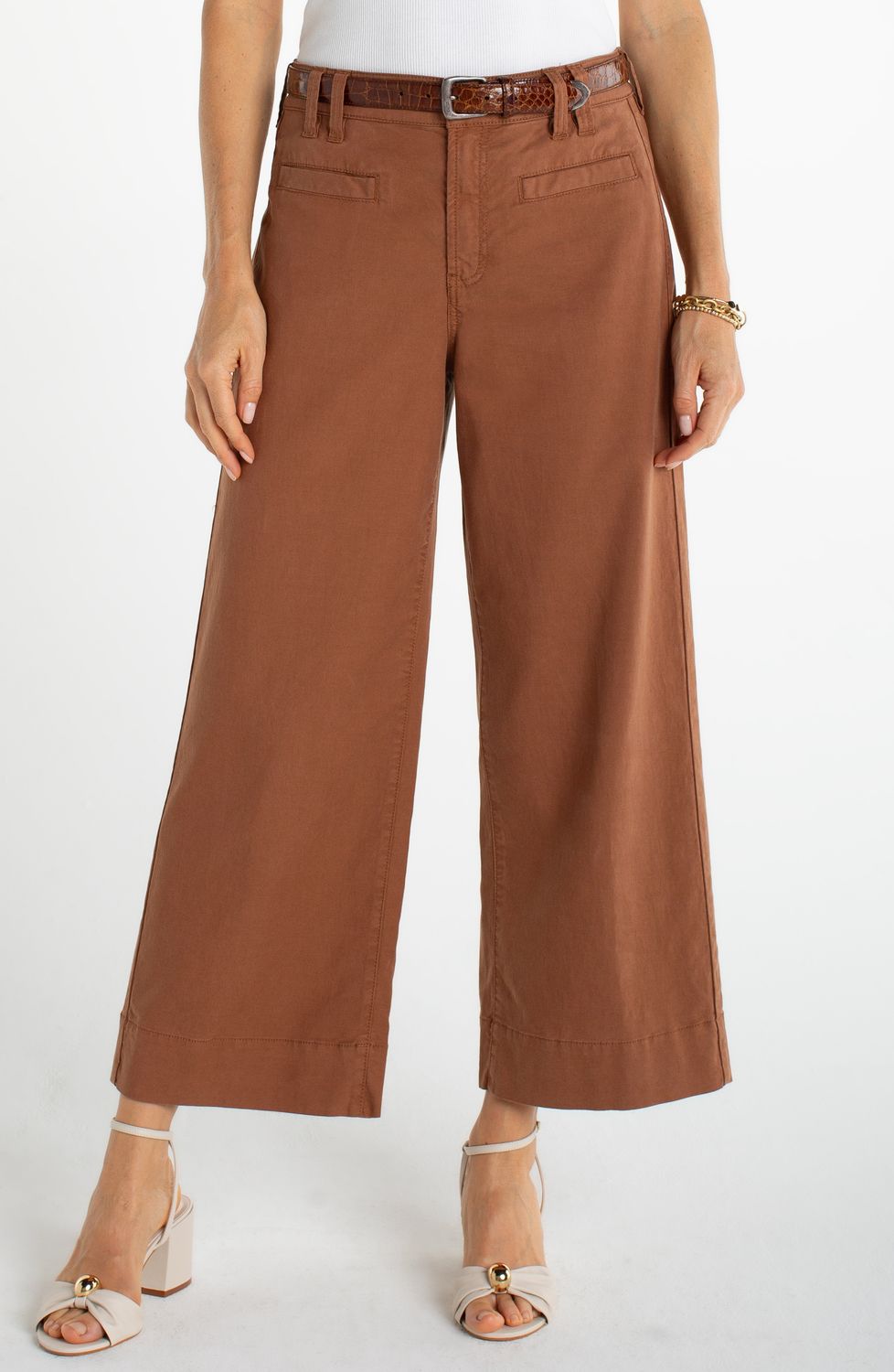 Hi Rise Crop Wide Leg Pant