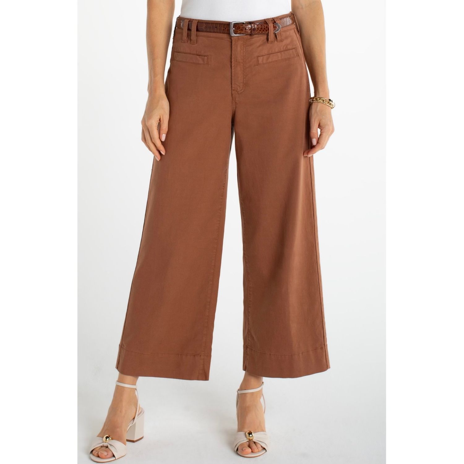Hi Rise Crop Wide Leg Pant