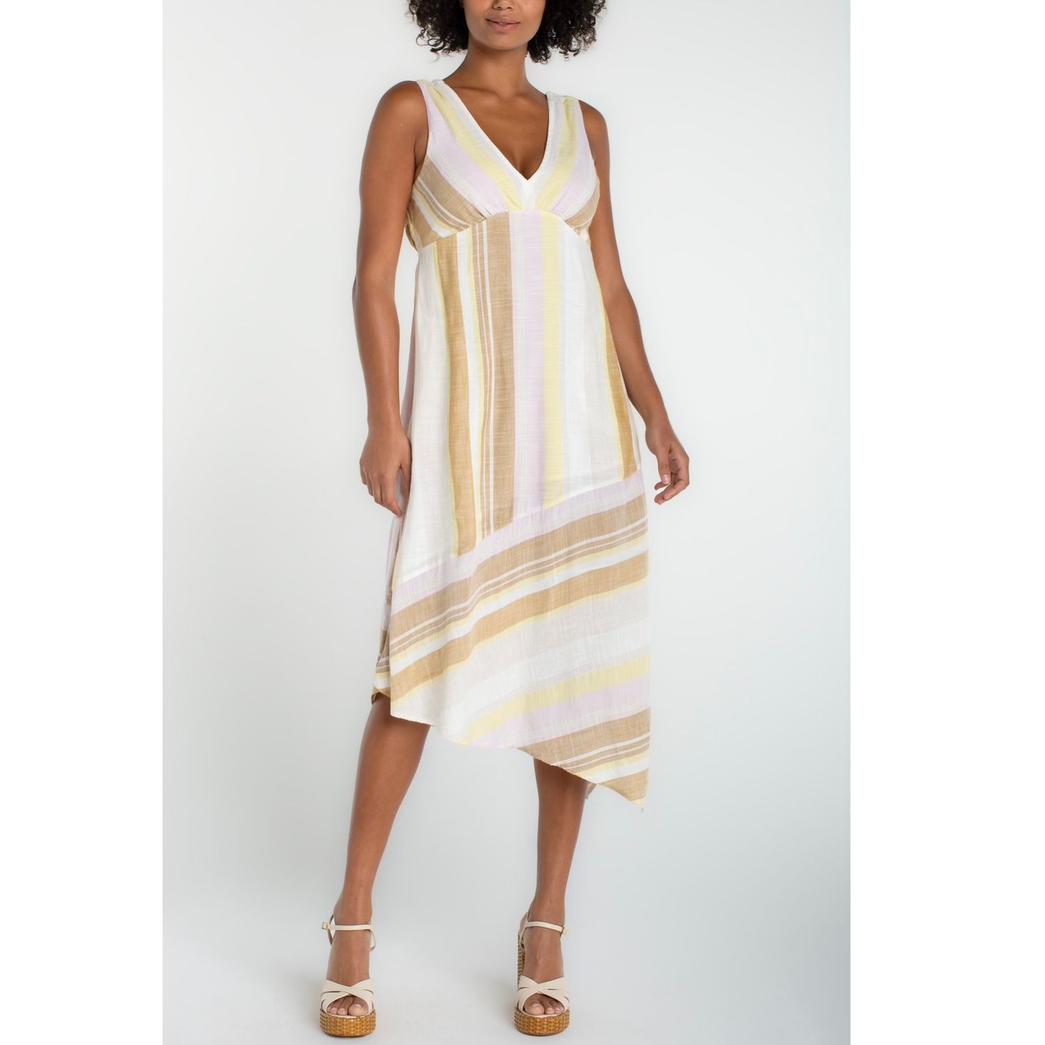 Neopolitan Stripe Handkerchief Hem Dress