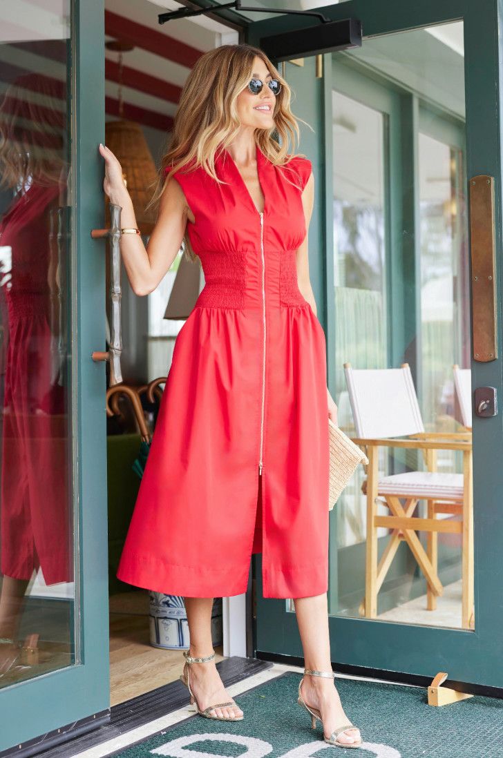 Skye Smocked Zip Front Dress