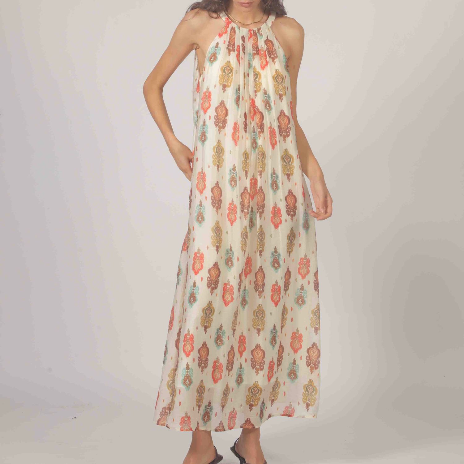 Soft Pleated Neck Dress