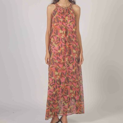 Soft Pleated Neck Dress