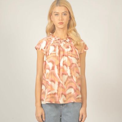 Smocked Neckline Top