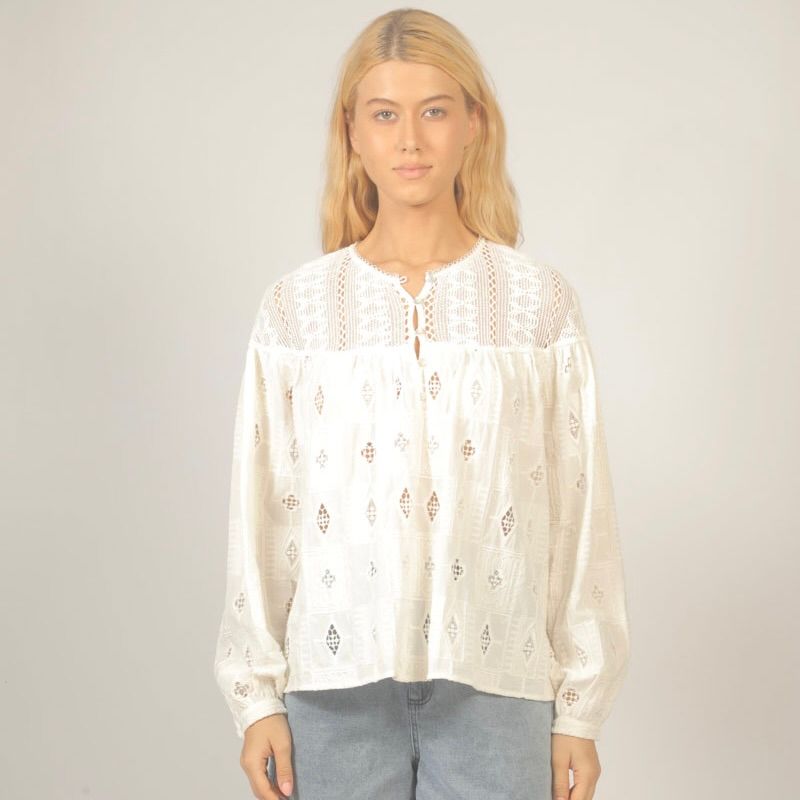 Lace &amp; Eyelet Blouse