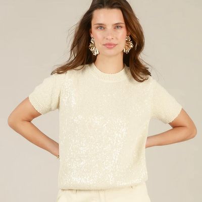 Iliya Sequin Sparkle Knit Top