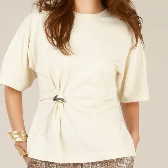 Ivina Gathered Pin Detail Top