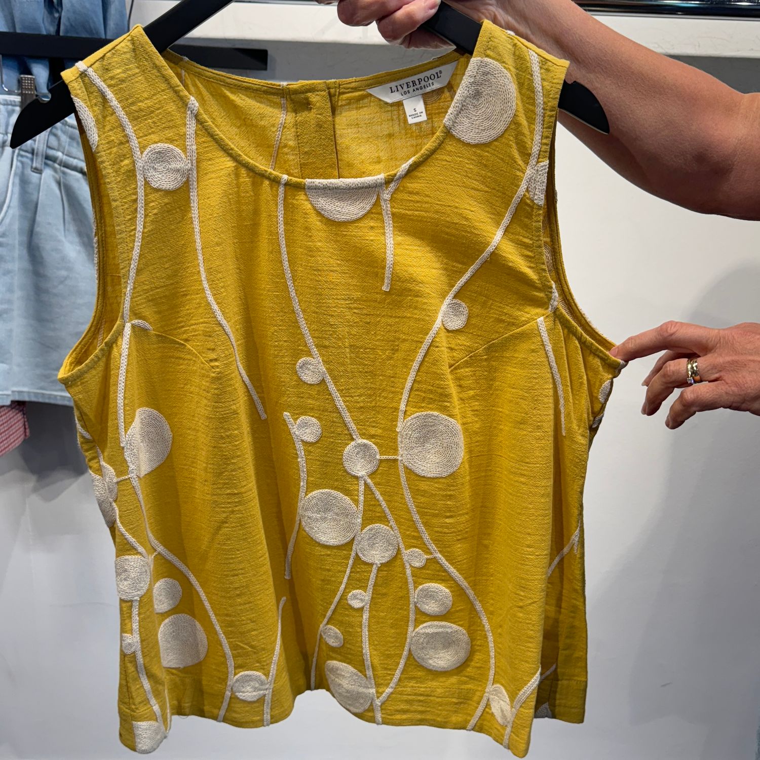 Sleeveless Top with Button Back