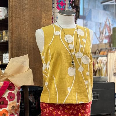 Sleeveless Top with Button Back