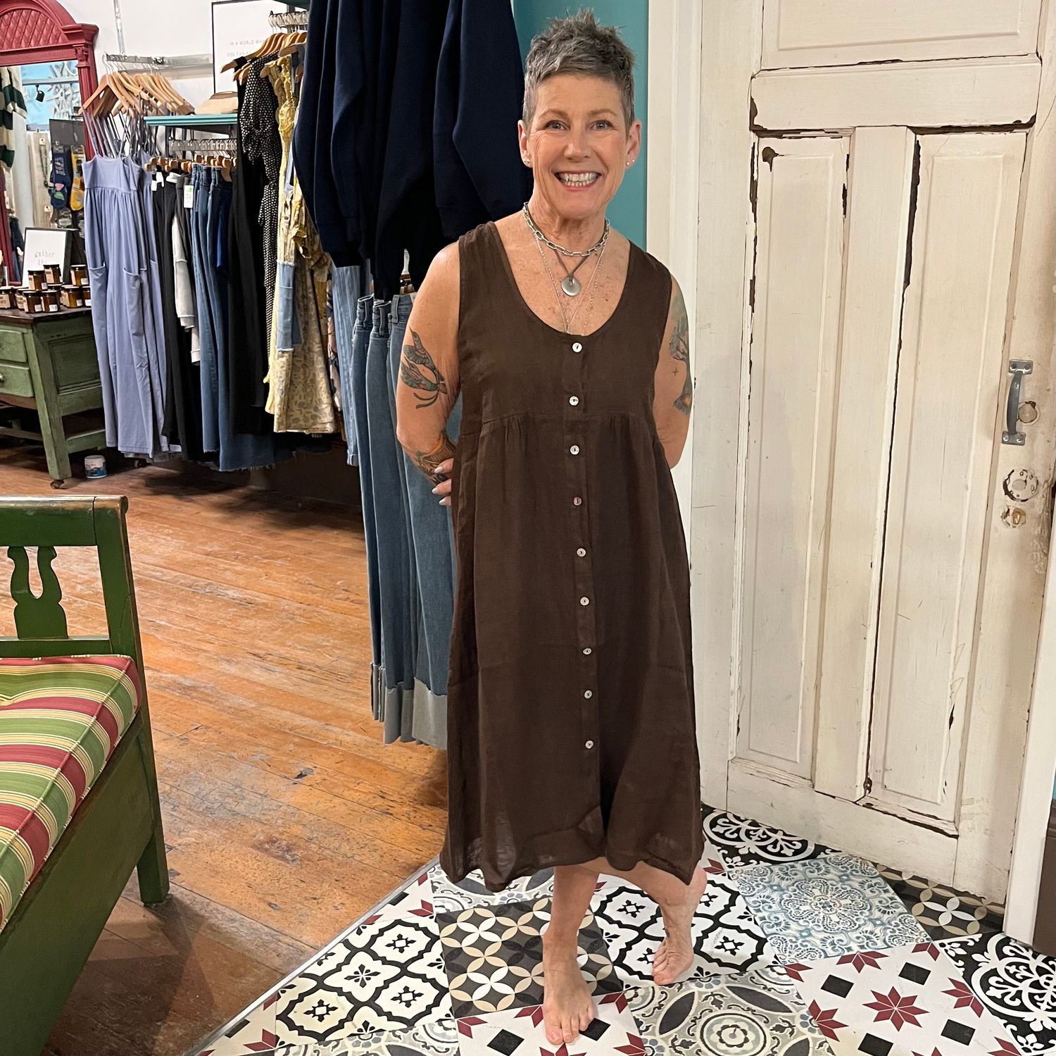 🇨🇦 Buttoned Linen Dress
