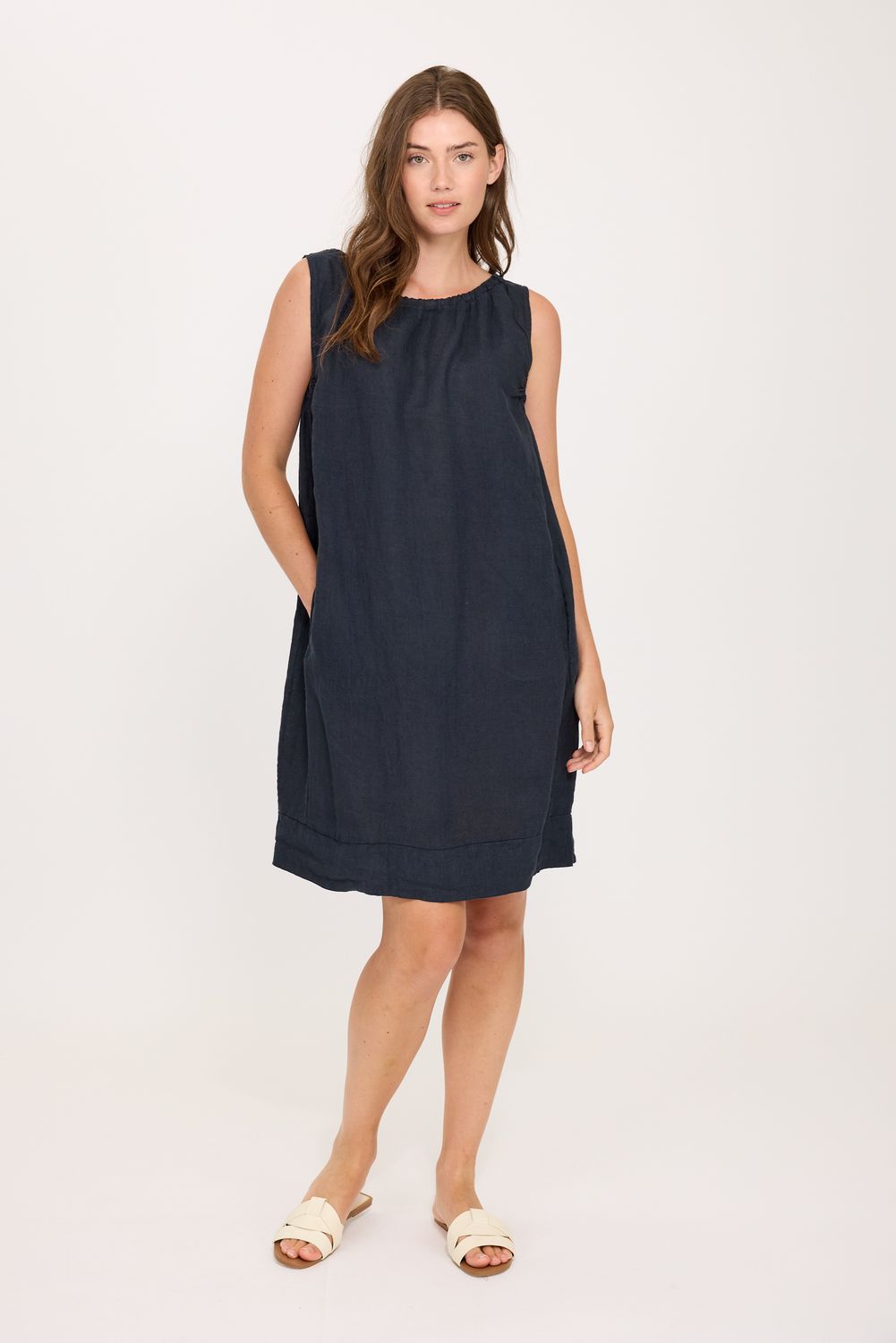 🇨🇦 Linen Gathered Dress