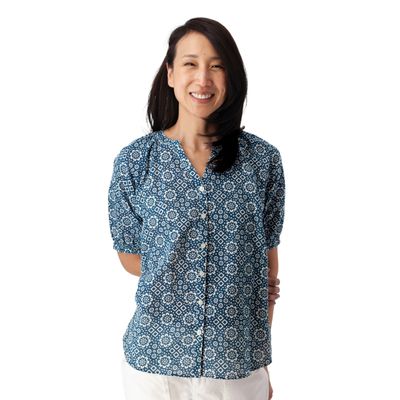 Cassia Elbow Sleeve Print Top