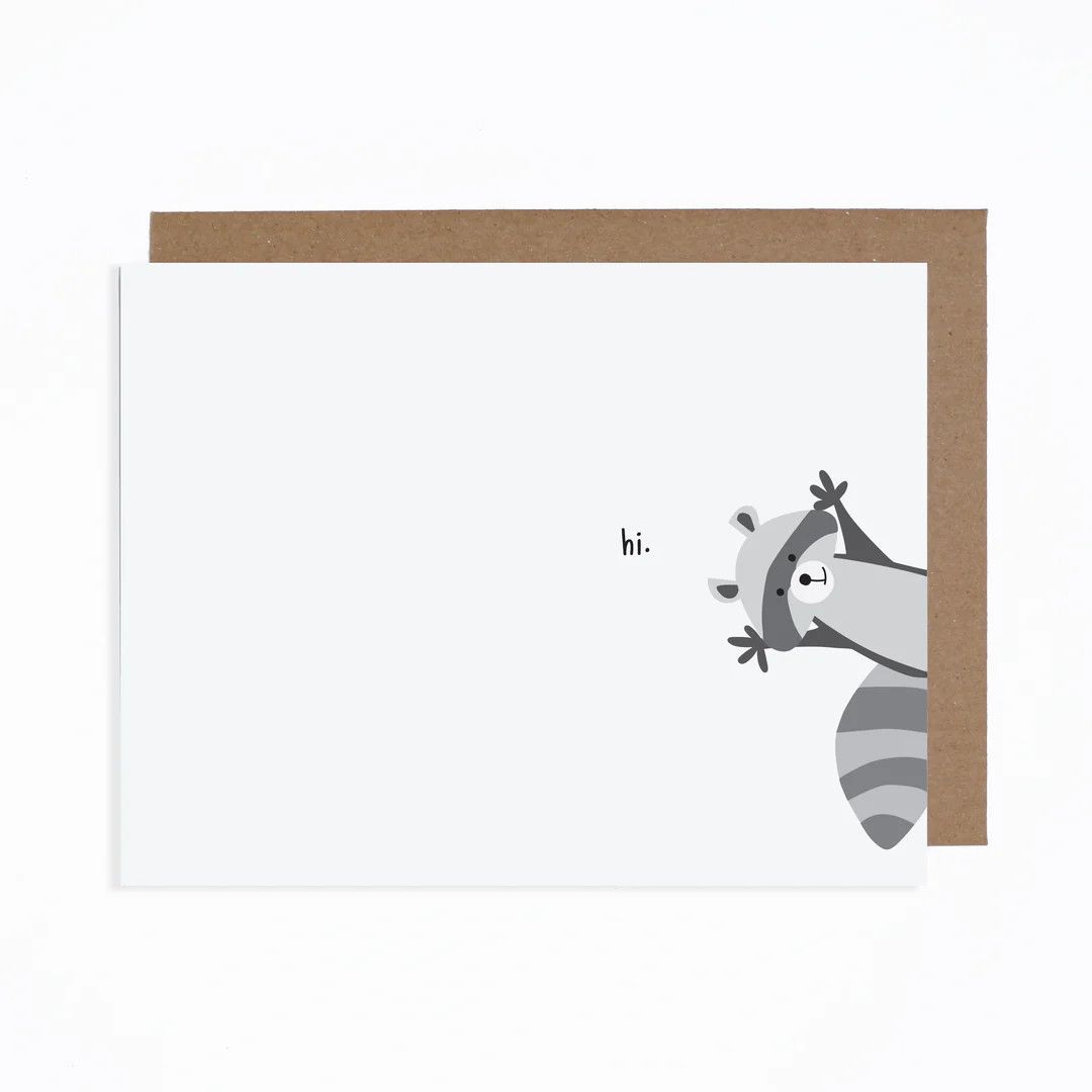 Raccoon Hello Card