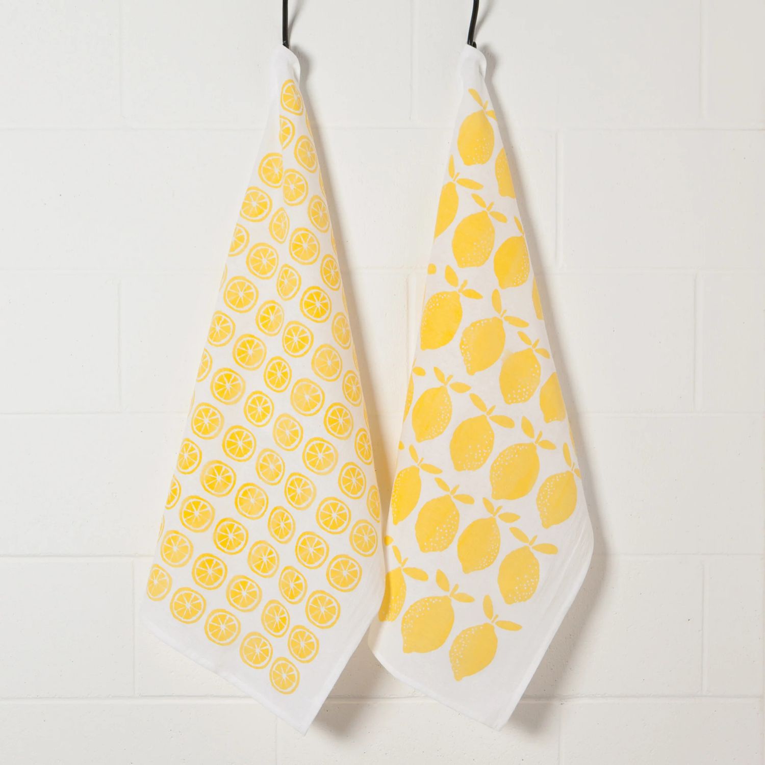 🇨🇦 Lemon Print Floursack Dishtowels Set of 2