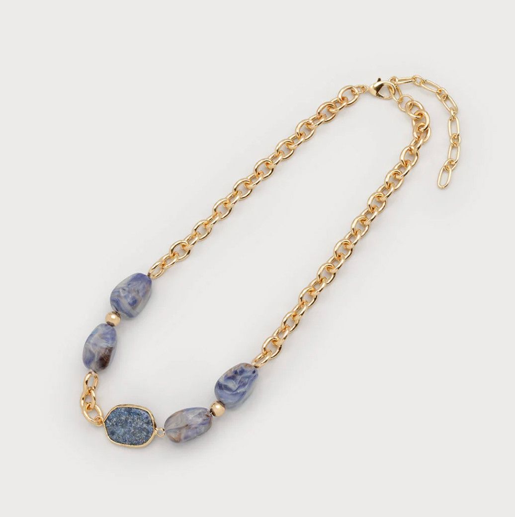 Stone Necklace with Acrylic Drops (2 colours)