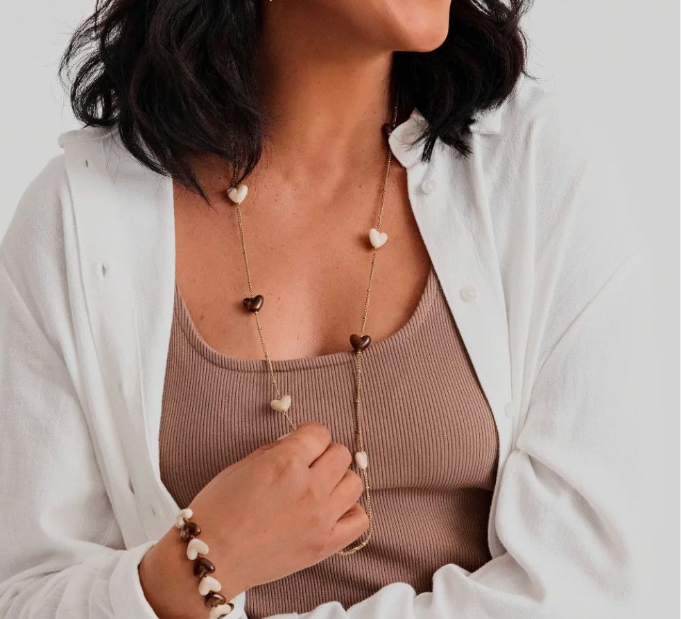 Two-Tone Hearts Stainless Steel Necklace (2 colours)