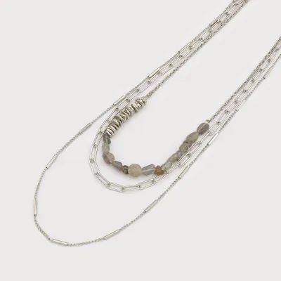 Multi Layer Necklace, Silver