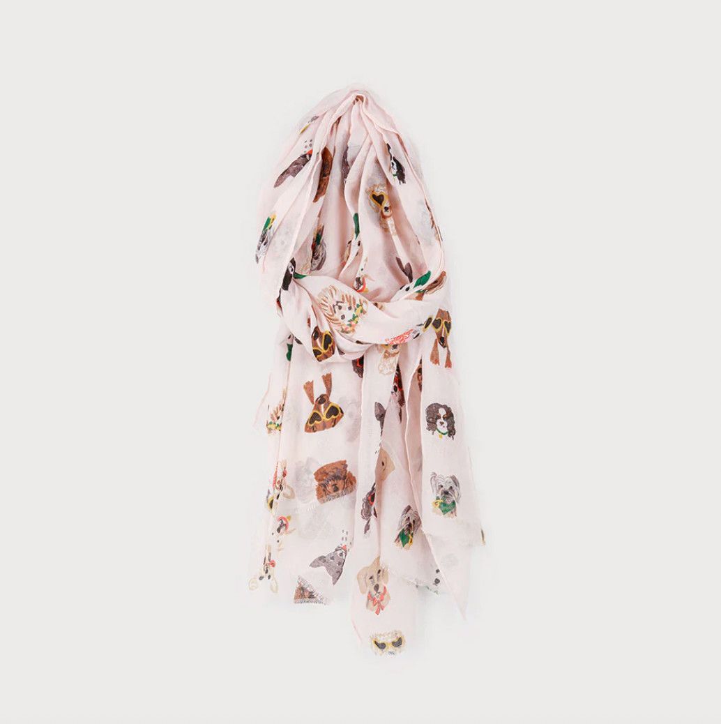 Lightweight Dog Print Scarf