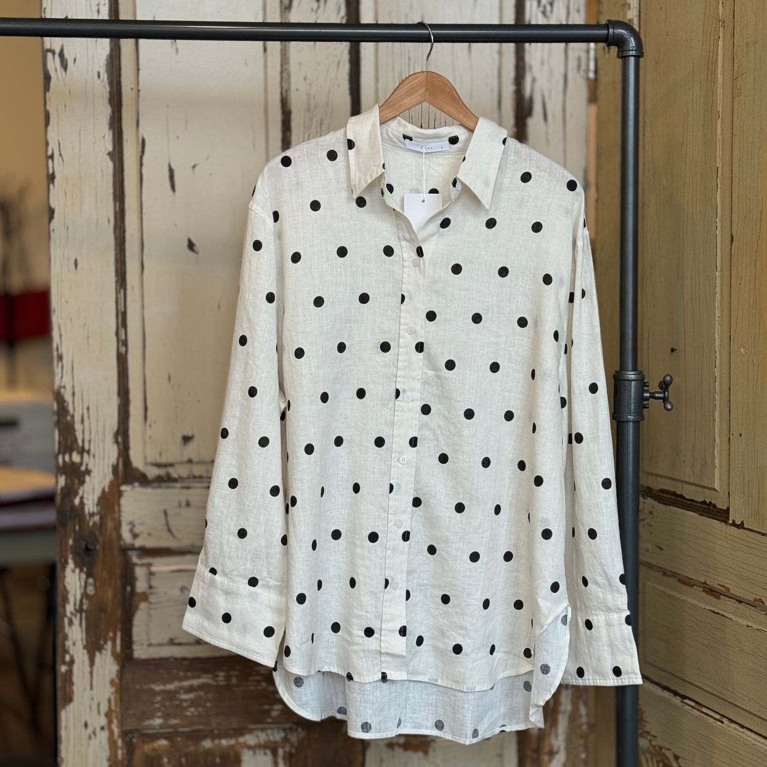 🇨🇦 Linen Polka Dot Shirt