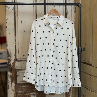 🇨🇦 Linen Polka Dot Shirt