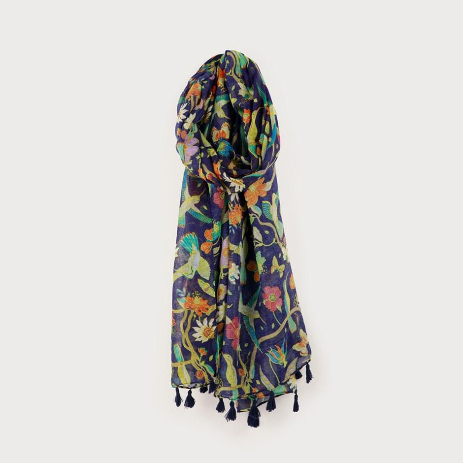🇨🇦 Lightweight Navy Mix Prints Scarf