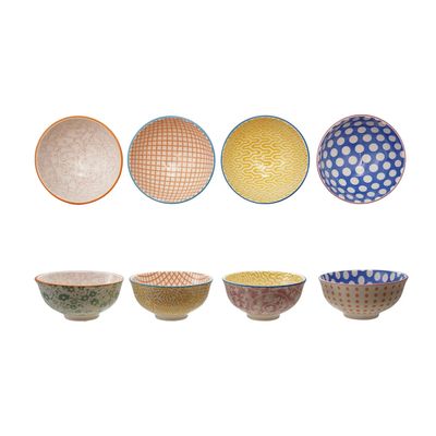 Hand-Painted Patterned Bowl (4 styles)