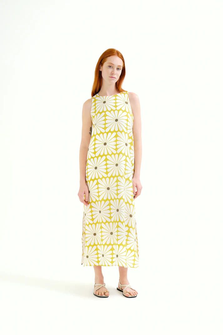 Olive Flwoer Long Dress