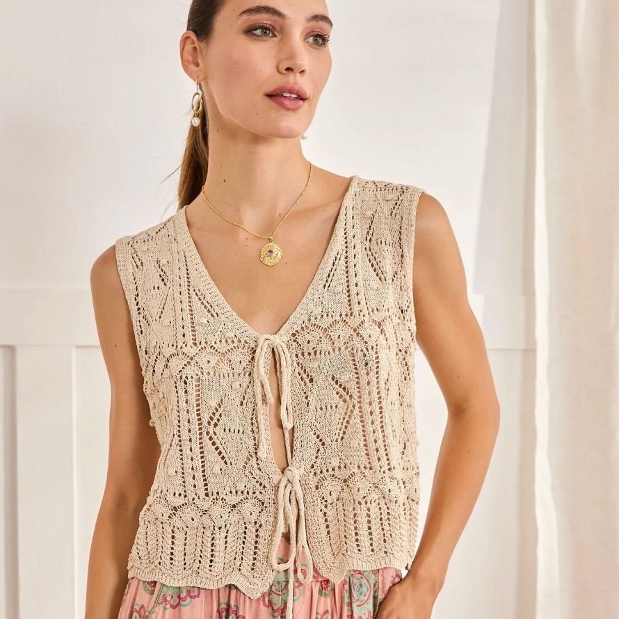 Knit Tie Front Top