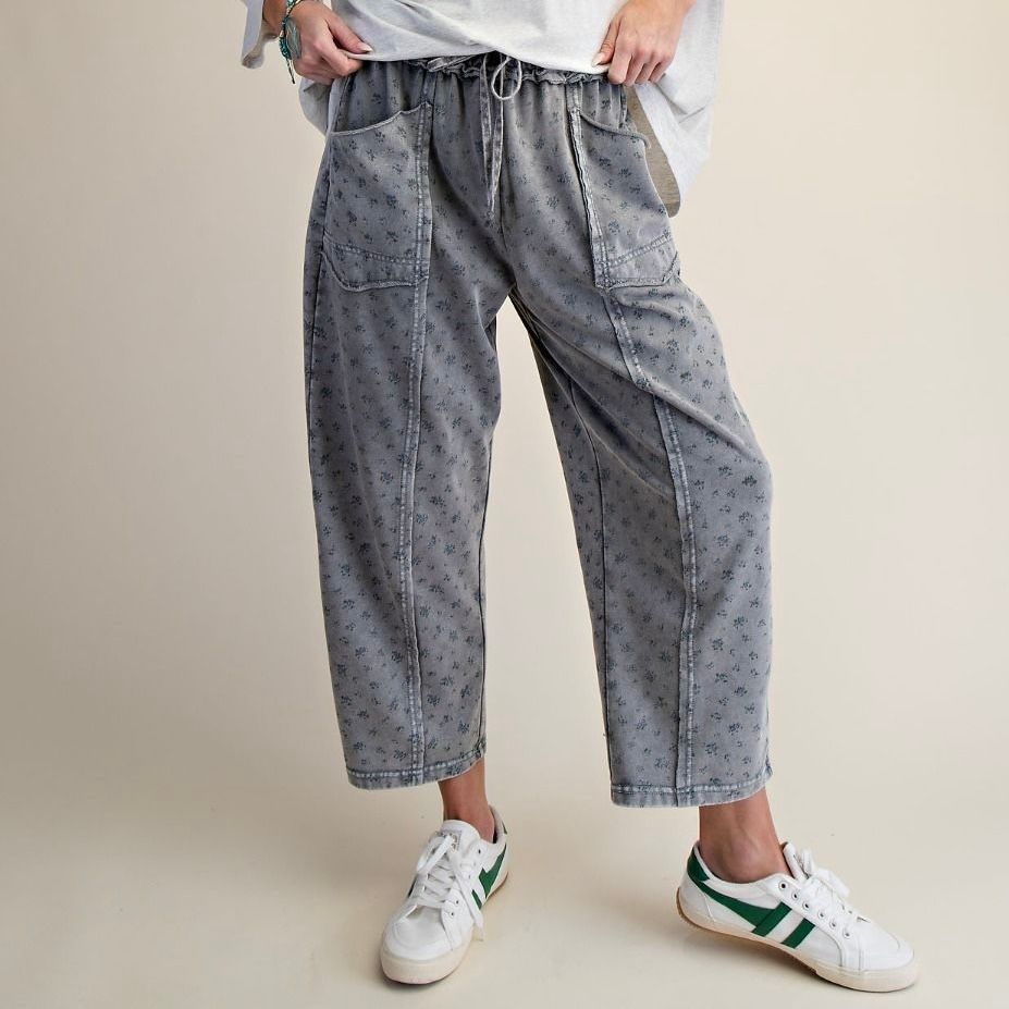 Ditsy Printed Terry Pant