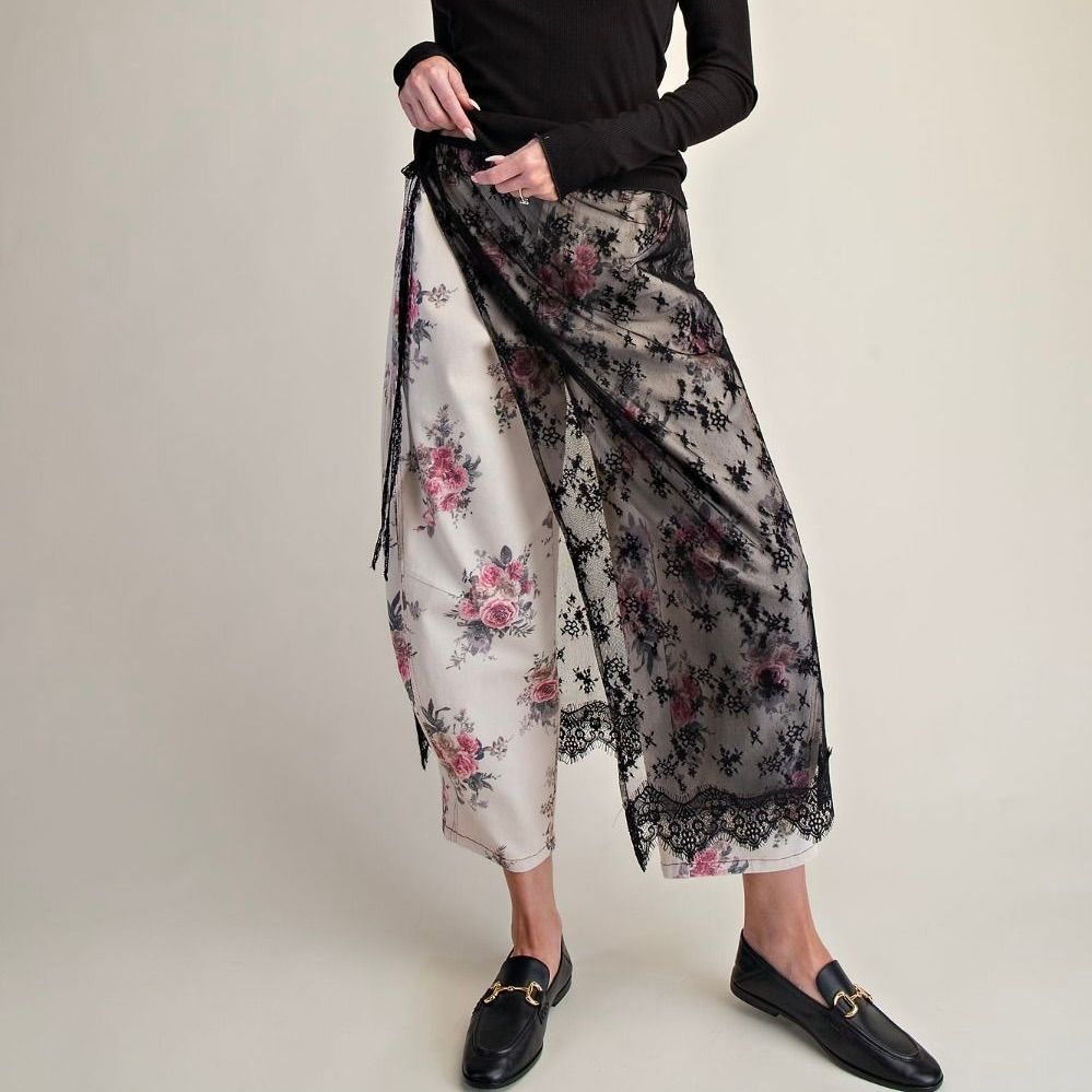 Sheer Lace Wrap Skirt Overlay