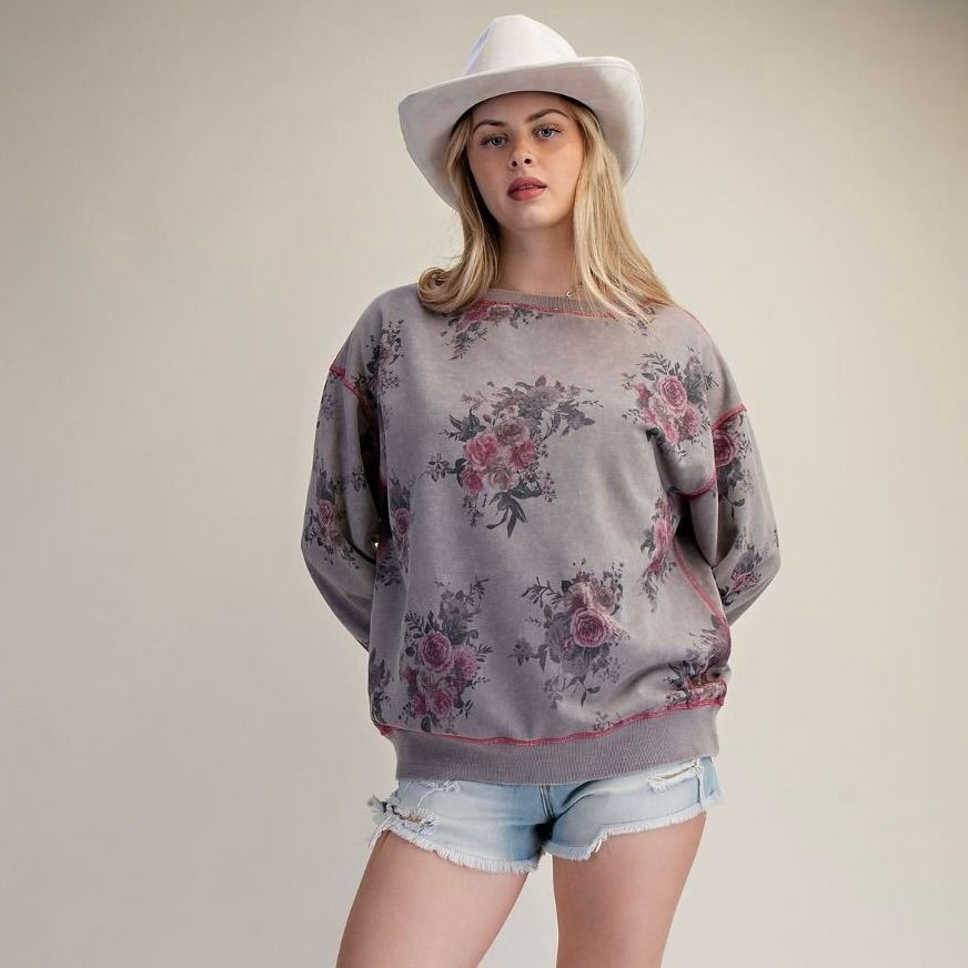 Vintage Floral Pullover