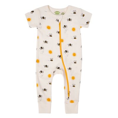 🇨🇦 Organic 2-Way Zip Romper, Bees