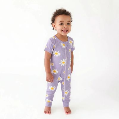 🇨🇦 Organic 2-Way Zip Romper, Big Daisies