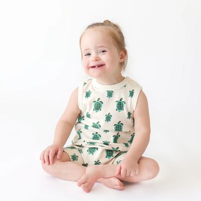 🇨🇦 Organic Shortie Tank Romper, Turtles