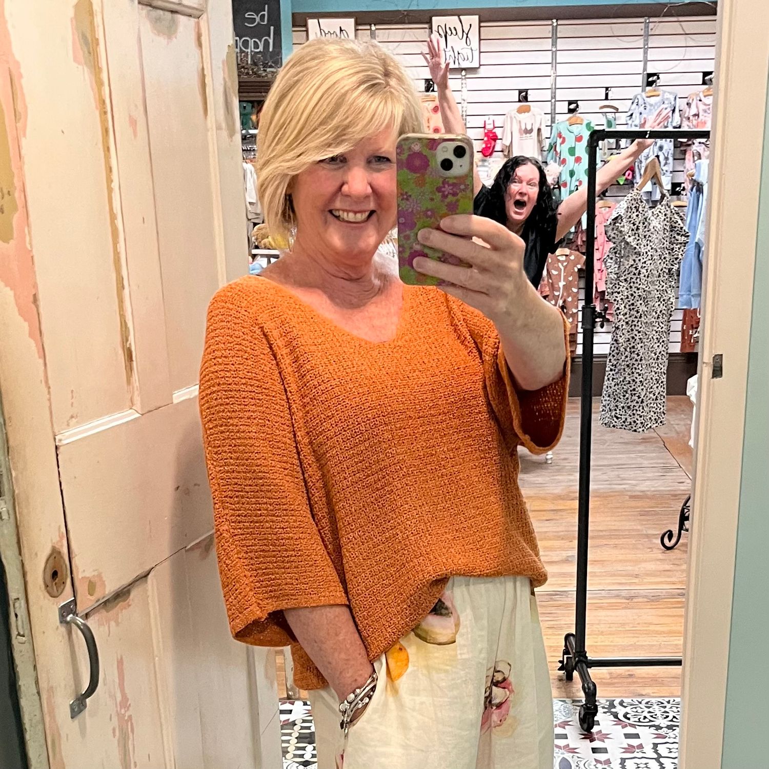 3/4 Sleeve Knitted Sweater