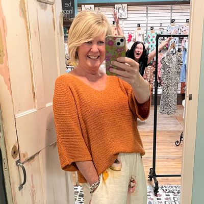 3/4 Sleeve Knitted Sweater
