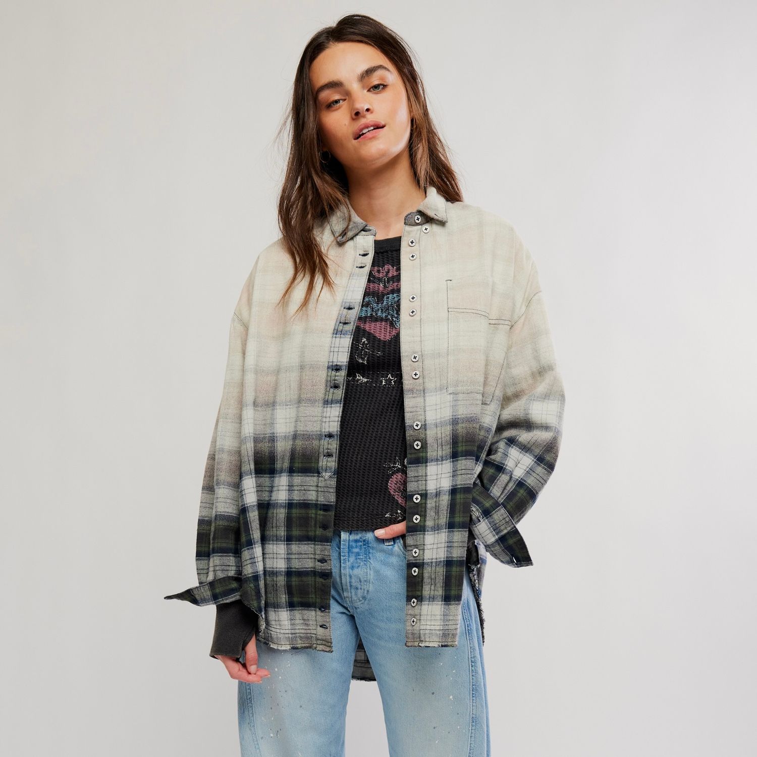 Alexi Plaid Shirt, Forest Green Combo