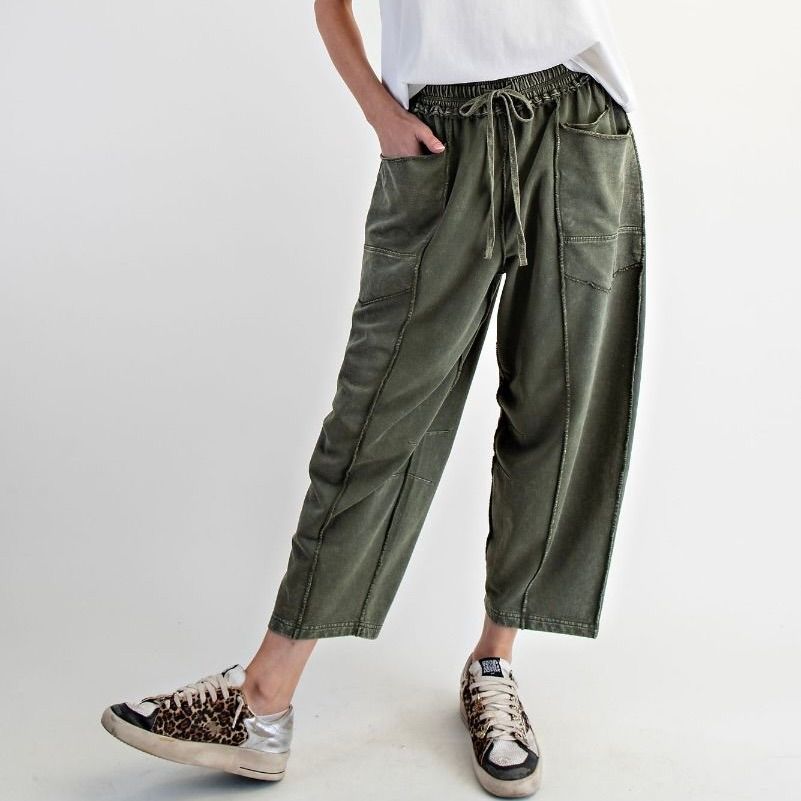 Terry Knit Barrel Pants