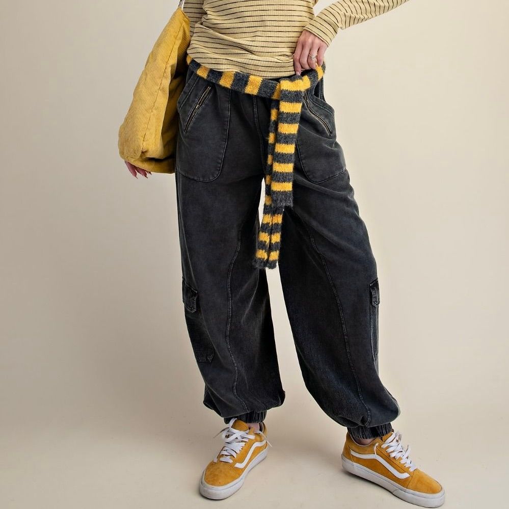Washed Terry Cargo Pant