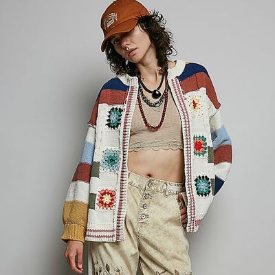Knit and Crochet Square Cardigan